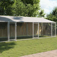 vidaXL Jaula para cão com telhado/porta 2x2x2 m aço galvanizado cinza