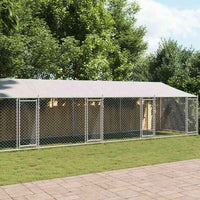 vidaXL Jaula para cão com telhado/porta 2x2x2 m aço galvanizado cinza