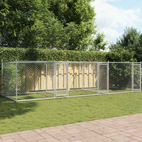 vidaXL Jaula para cão com porta 2x2x1,5 m aço galvanizado cinzento