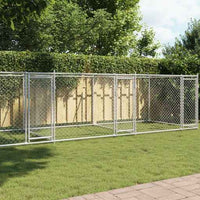 vidaXL Jaula para cão com porta 2x2x1,5 m aço galvanizado cinzento