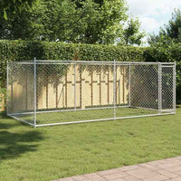 vidaXL Jaula para cão com porta 2x2x1,5 m aço galvanizado cinzento
