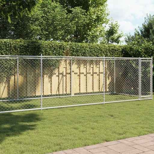 vidaXL Jaula para cão com porta 2x2x1,5 m aço galvanizado cinzento