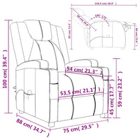 vidaXL Poltrona de massagens couro artificial antracite