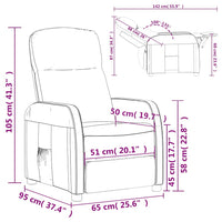 vidaXL Poltrona reclinável couro artificial preto