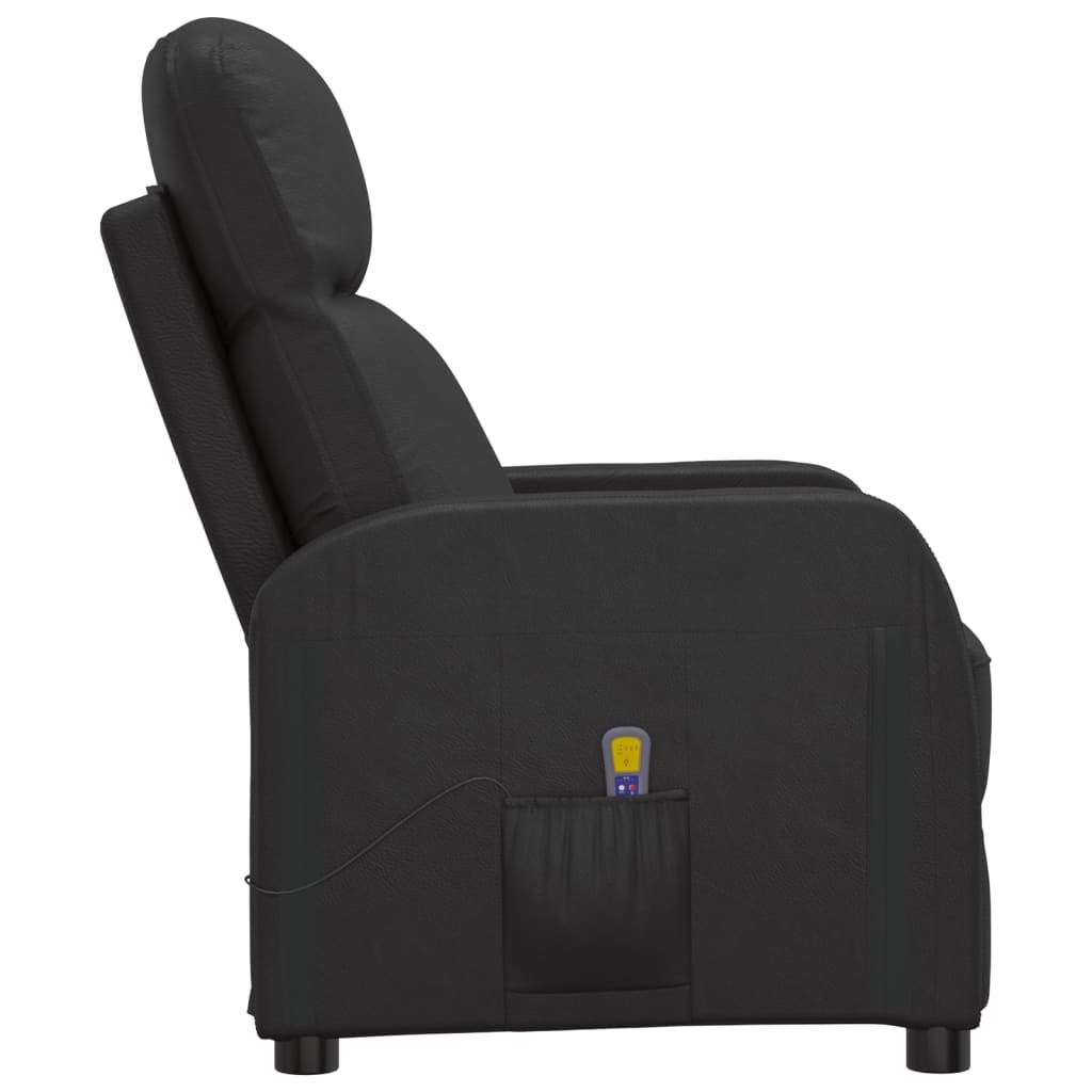 vidaXL Poltrona de massagens couro artificial preto