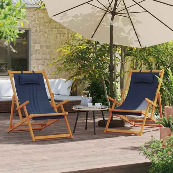 vidaXL Cadeira de praia dobrável madeira eucalipto maciça/tecido creme