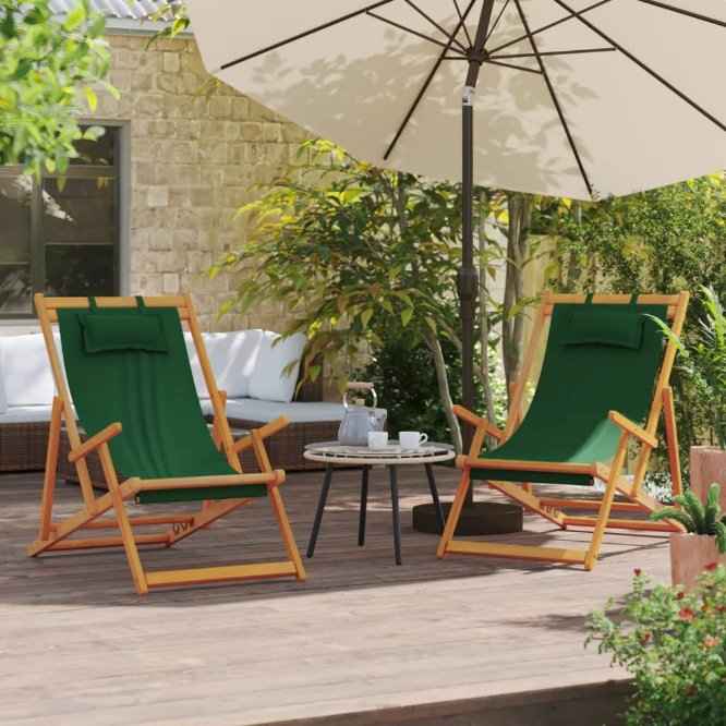 vidaXL Cadeira de praia dobrável madeira eucalipto maciça/tecido creme
