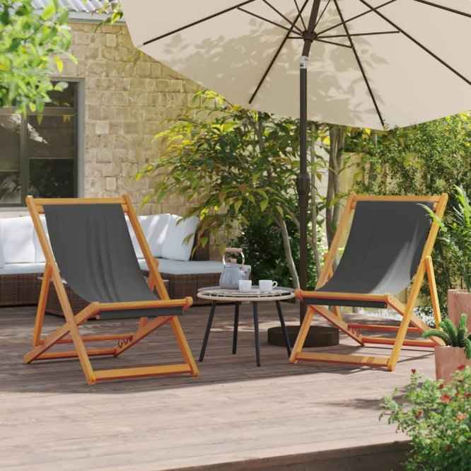 vidaXL Cadeira de praia dobrável madeira eucalipto maciça/tecido creme