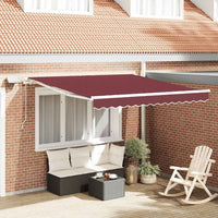 vidaXL Toldo retrátil manual com LED 300x250 cm azul e branco