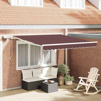 vidaXL Toldo retrátil manual com LED 300x250 cm azul e branco