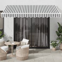 vidaXL Toldo retrátil manual com LED 300x250 cm azul e branco