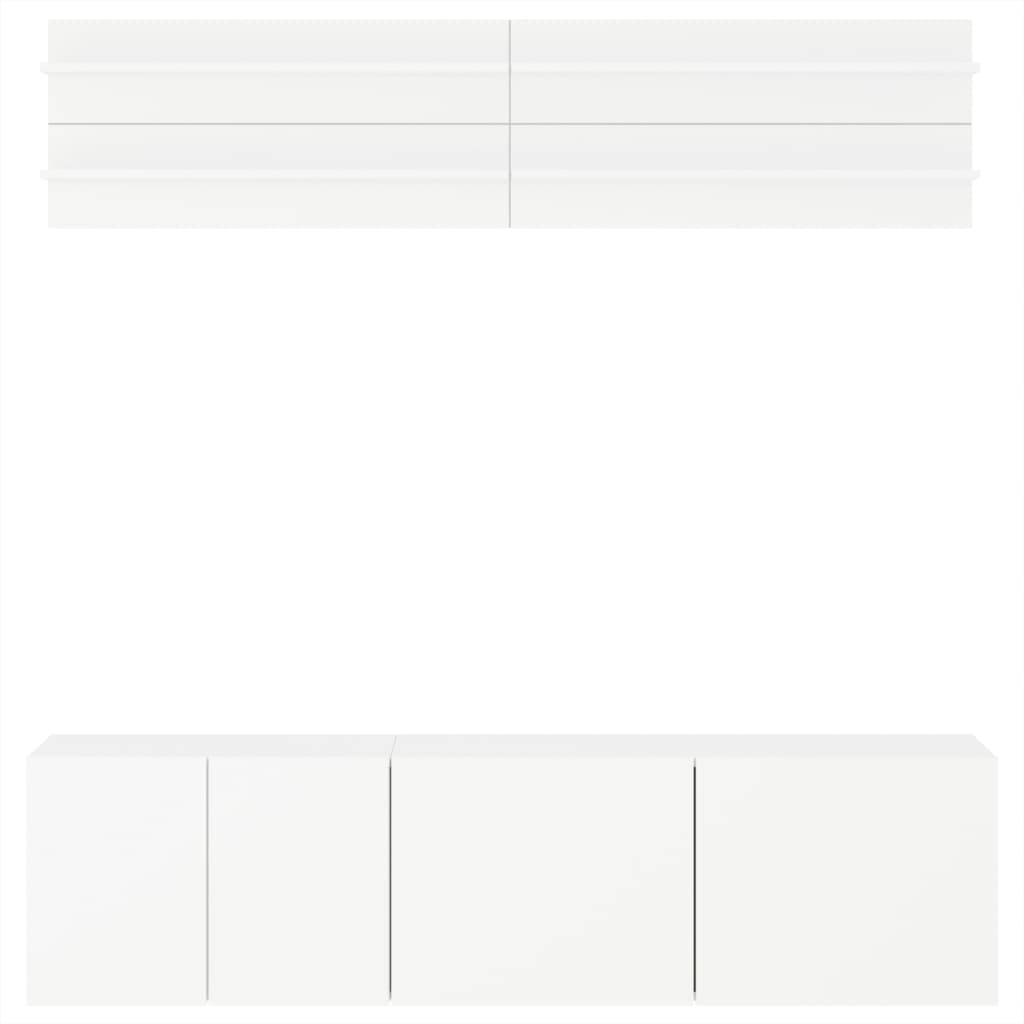 vidaXL 6 pcs móveis de parede p/ TV derivados de madeira branco