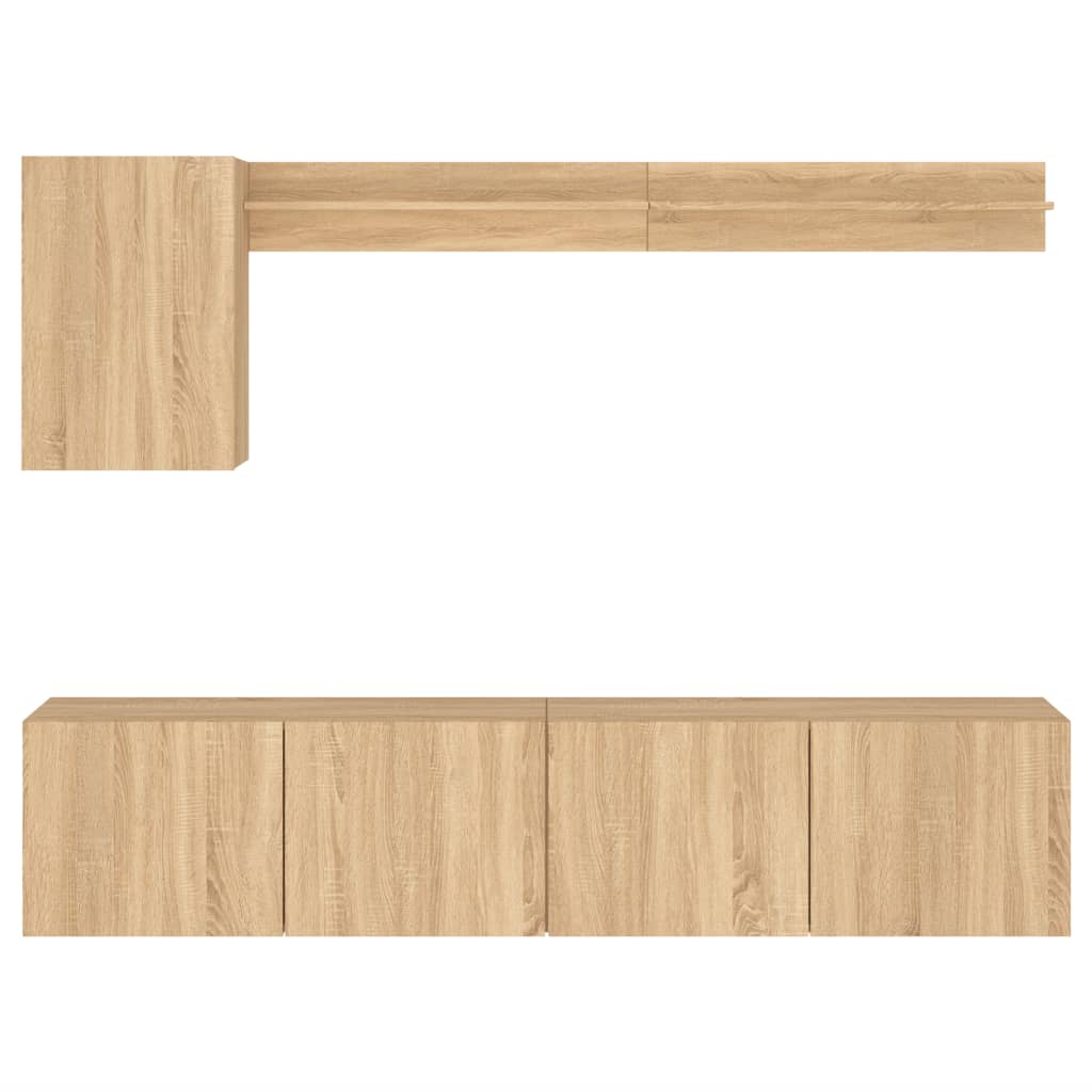 vidaXL 5 pcs móveis de parede p/ TV derivados madeira carvalho sonoma