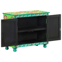 vidaXL Aparador pintado à mão 70x35x60 cm mangueira maciça multicor