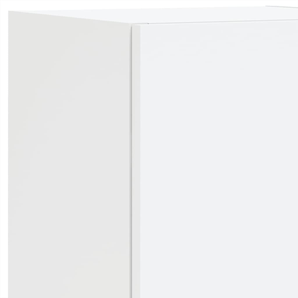 vidaXL 7 pcs conjunto de móveis de parede para TV com luzes LED branco