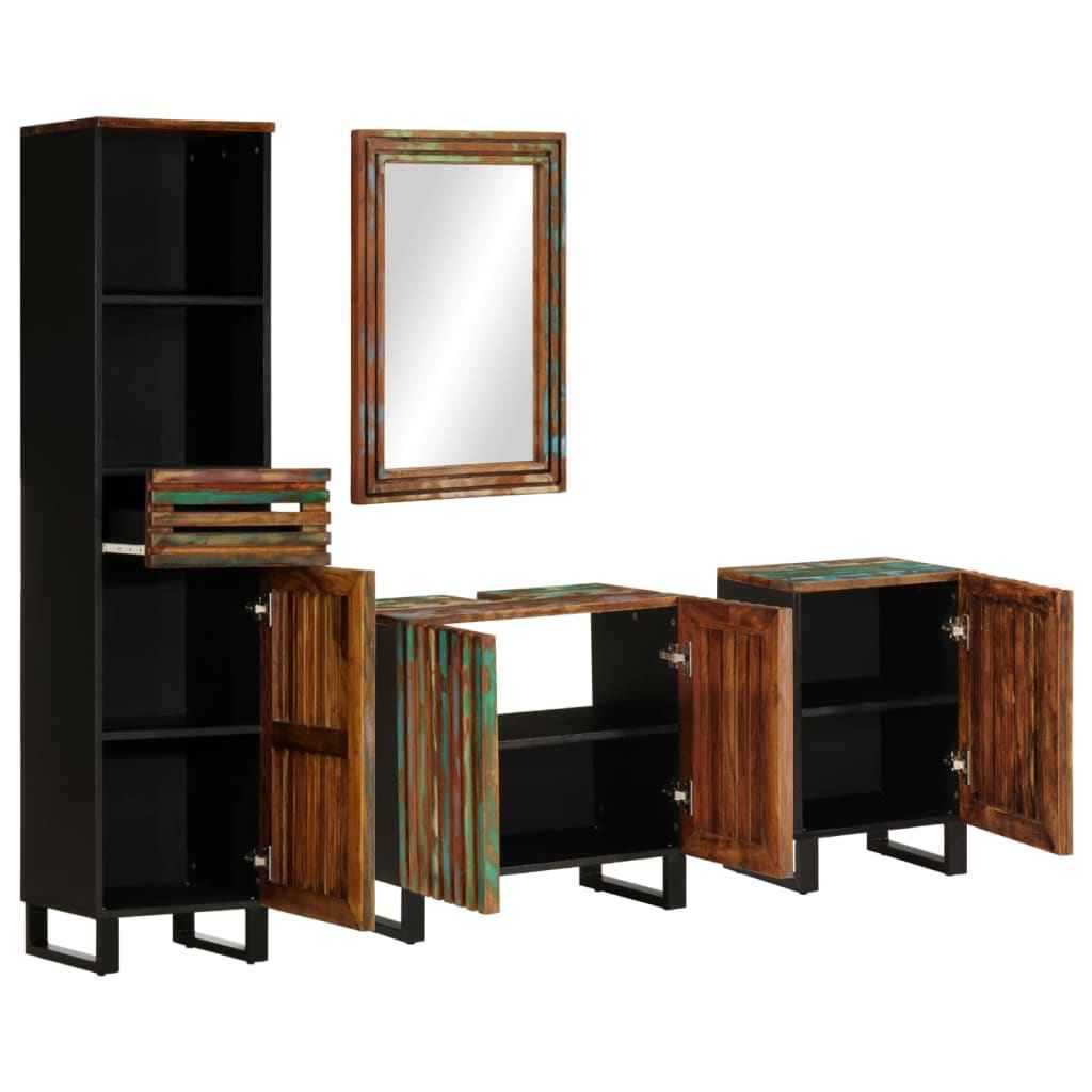 vidaXL 4 pcs conjunto de móveis p/ casa de banho acácia maciça