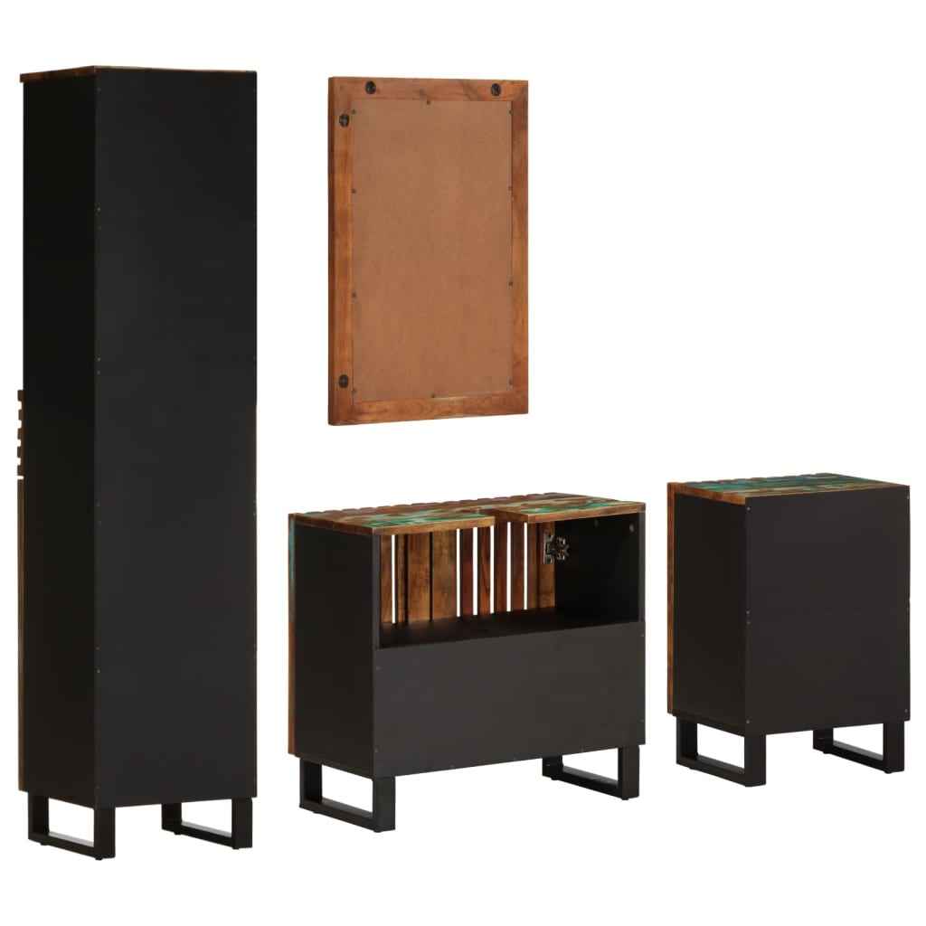 vidaXL 4 pcs conjunto de móveis p/ casa de banho acácia maciça