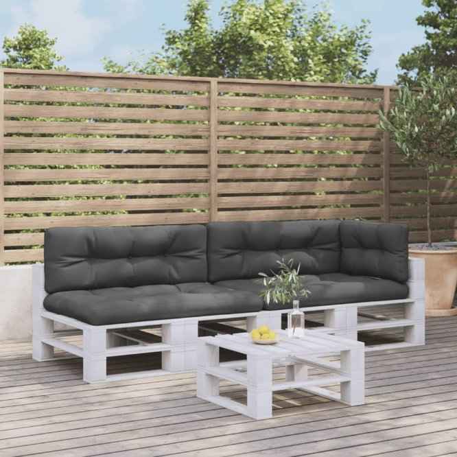 vidaXL Almofadões de paletes 5 pcs tecido antracite