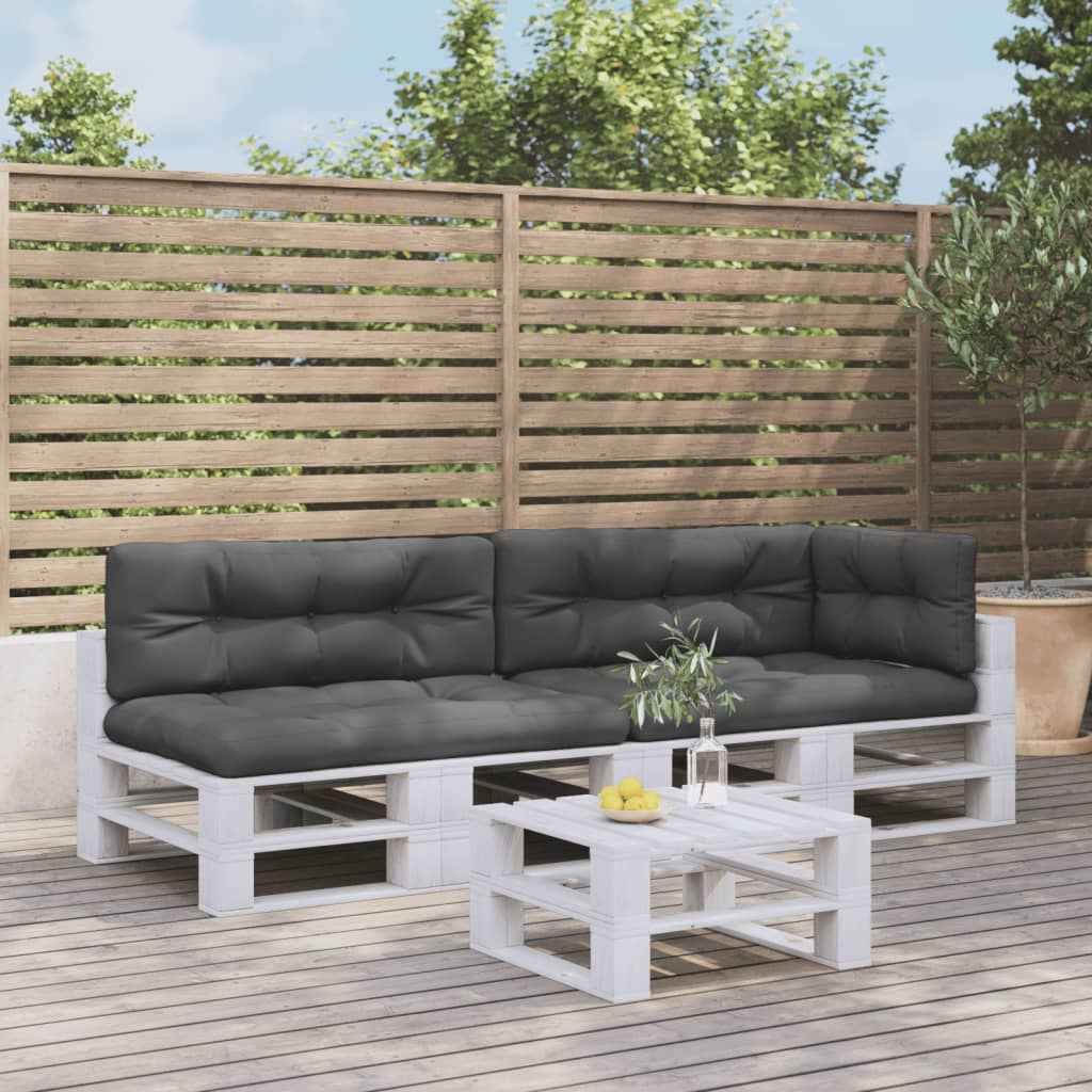 vidaXL Almofadões de paletes 5 pcs tecido antracite