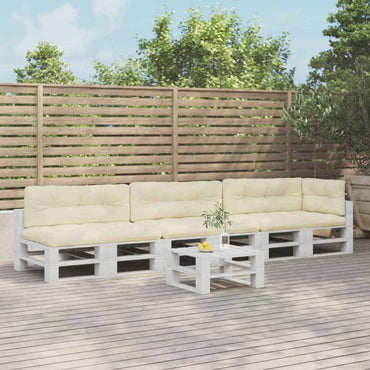 vidaXL Almofadões para móveis de paletes 7 pcs tecido creme