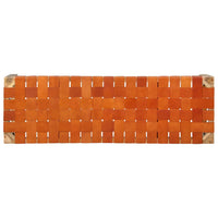 vidaXL Banco 110 cm couro genuíno e mangueira maciça castanho