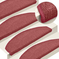 vidaXL Tapetes de escada 15 peças 56x17x3 cm antracite semicircular