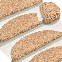 vidaXL Tapetes de escada 15 peças 56x17x3 cm cinza semicircular