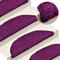 vidaXL Tapetes de escada 15 peças 56x17x3 cm cinza semicircular