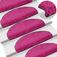 vidaXL Tapetes de escada 15 peças 56x17x3 cm cinza semicircular