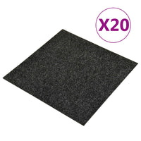 vidaXL Tapete 20 pcs Preto 50 x 50 x 0,5 cm Betume