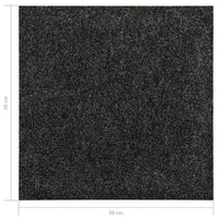 vidaXL Tapete 20 pcs Preto 50 x 50 x 0,5 cm Betume