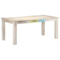 vidaXL Mesa de jantar 180x90x76 cm madeira de mangueira maciça branco