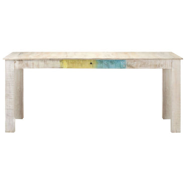 vidaXL Mesa de jantar 180x90x76 cm madeira de mangueira maciça branco