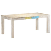 vidaXL Mesa de jantar 180x90x76 cm madeira de mangueira maciça branco
