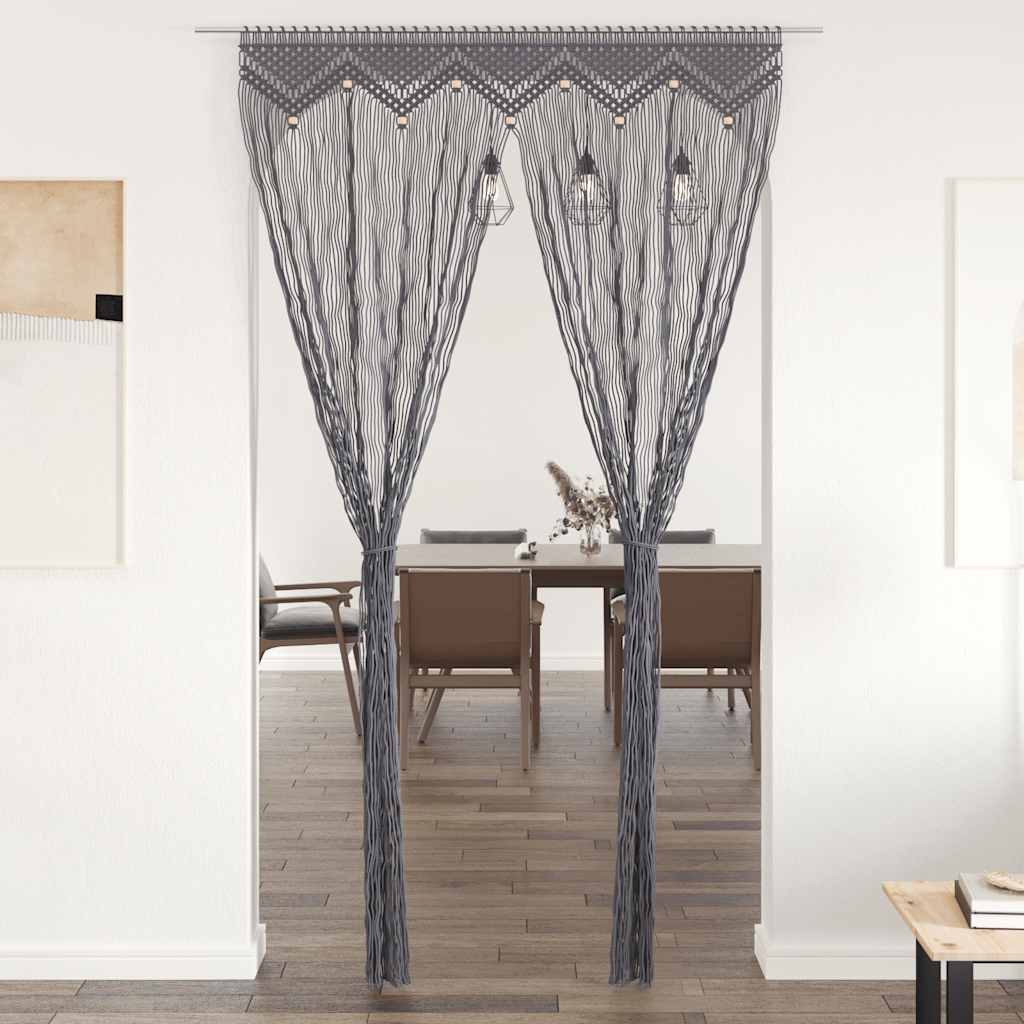 vidaXL Cortina macramé 140x240 cm algodão