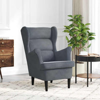 vidaXL Poltrona de descanso com banco veludo azul