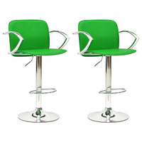 vidaXL Bancos de bar 2 pcs couro artificial verde