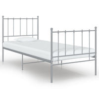 vidaXL Estrutura de cama 100x200 cm metal cinzento