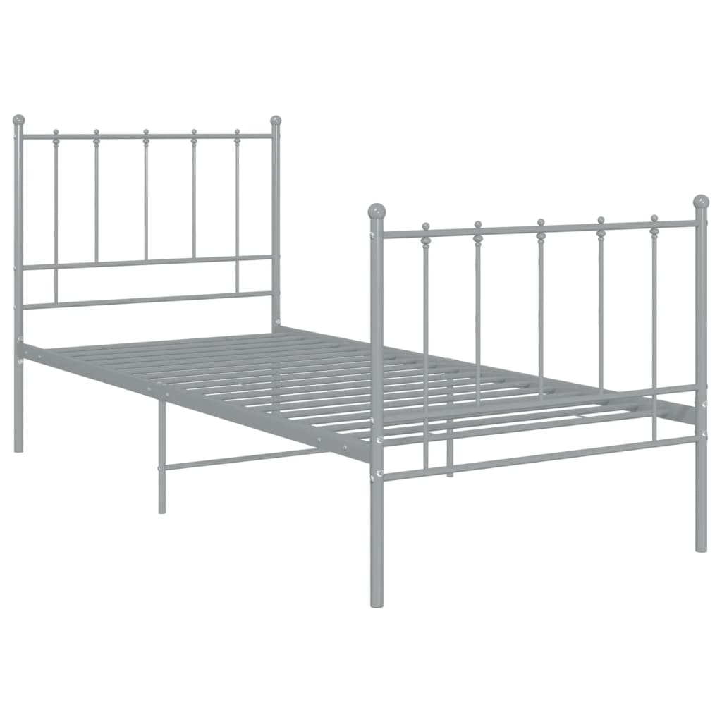 vidaXL Estrutura de cama 100x200 cm metal cinzento