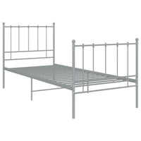 vidaXL Estrutura de cama 100x200 cm metal cinzento