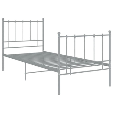 vidaXL Estrutura de cama 100x200 cm metal cinzento