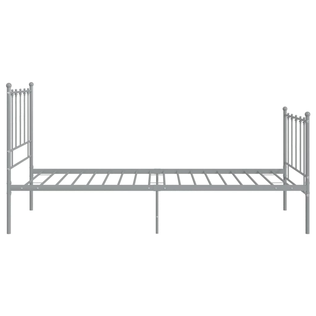 vidaXL Estrutura de cama 100x200 cm metal cinzento