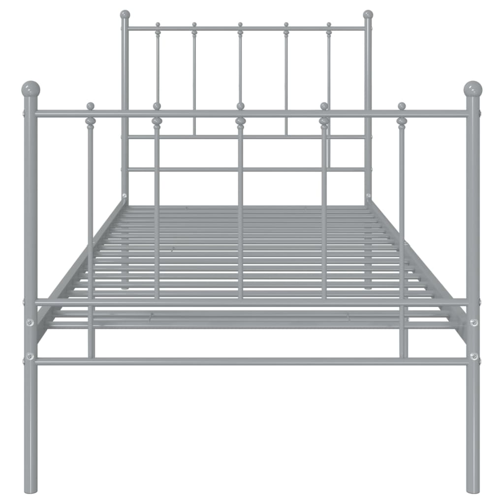 vidaXL Estrutura de cama 100x200 cm metal cinzento