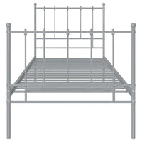vidaXL Estrutura de cama 100x200 cm metal cinzento