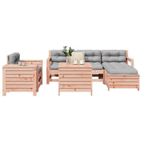 vidaXL 7 pcs conjunto sofás jardim madeira abeto-de-douglas