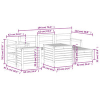 vidaXL 7 pcs conjunto sofás jardim madeira abeto-de-douglas