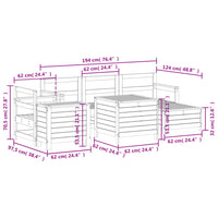 vidaXL 7 pcs conjunto sofás jardim madeira abeto-de-douglas