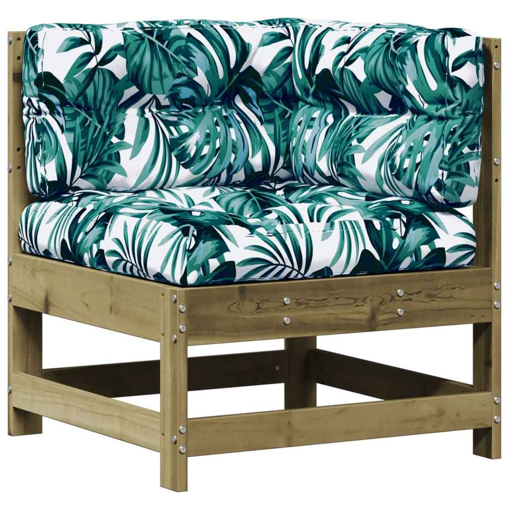 vidaXL 8 pcs conjunto lounge de jardim c/ almofadões pinho impregnado