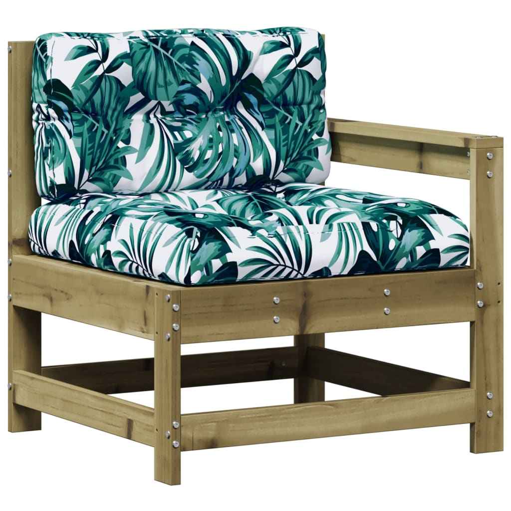 vidaXL 8 pcs conjunto lounge de jardim c/ almofadões pinho impregnado