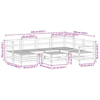 vidaXL 8 pcs conjunto sofás de jardim pinho maciço branco